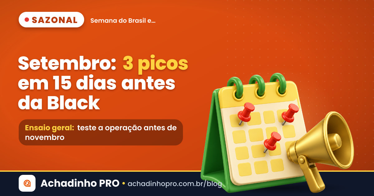 Capa sobre a Semana do Brasil, promoção de setembro com três picos em 15 dias, ensaio do afiliado para a Black Friday.