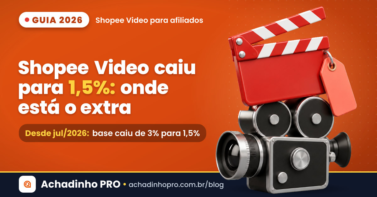 Capa do guia Shopee Video afiliado: como postar, marcar produtos e ganhar comissão com a comissão base de 1,5%.